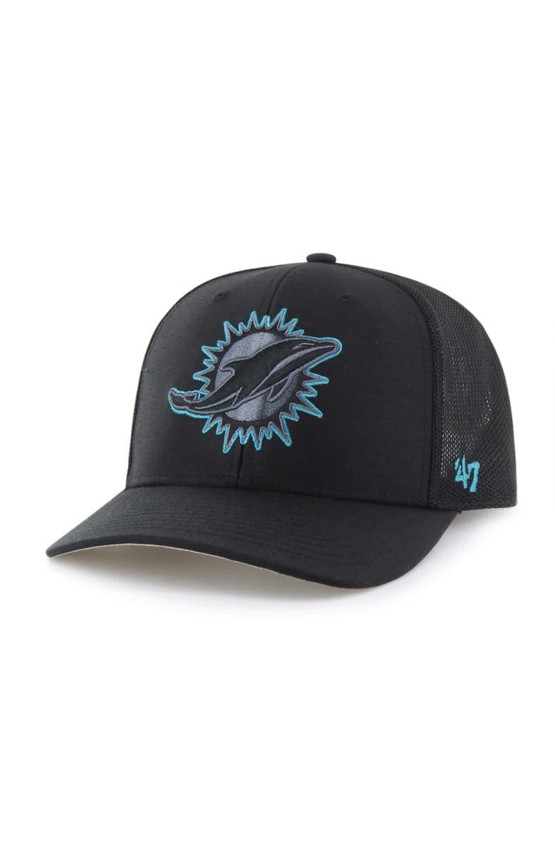'47 Men's '47 Black Miami Dolphins Blackball Trophy Flex Hat, Alternate, color, 