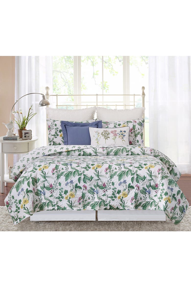 Marcy Blooms Bedding Quilt Set, Alternate, color, Green