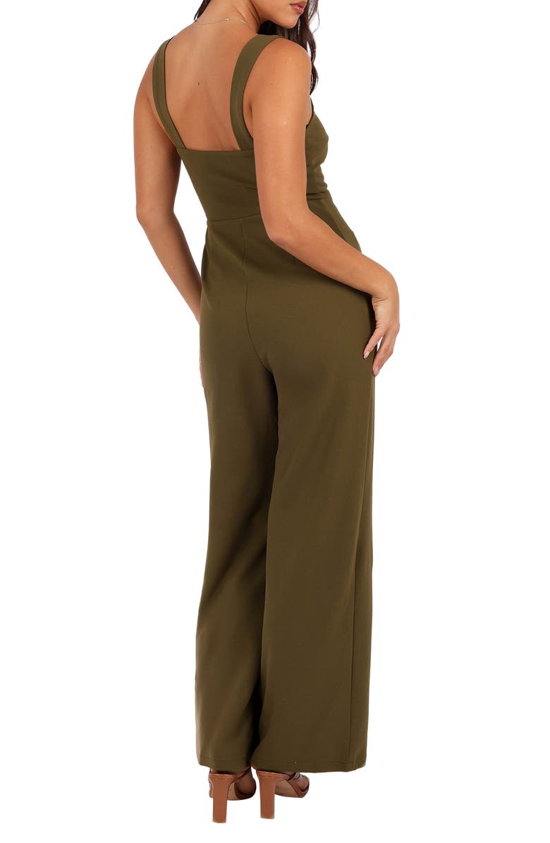 Petal & Pup Hyatt Square Neck Sleeveless Jumpsuit, Alternate, color, Olive