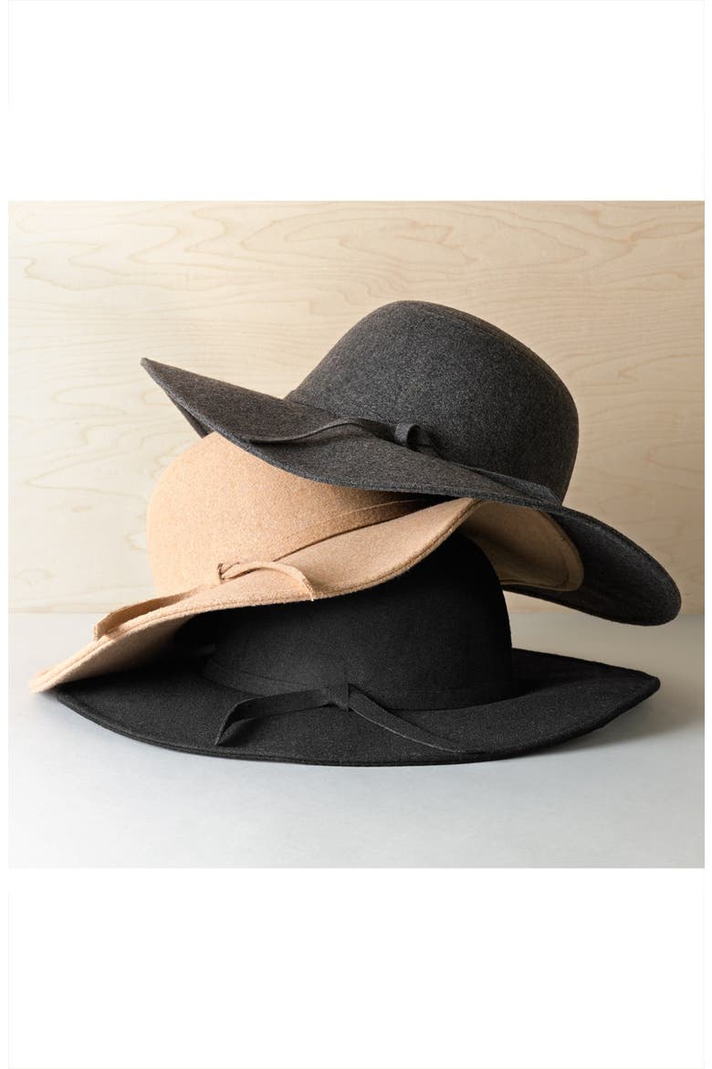 Floppy Felt Hat, Alternate, color, BLACK