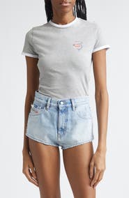 DIESEL® T-Uncuties Dolphin Logo Graphic Ringer T-Shirt