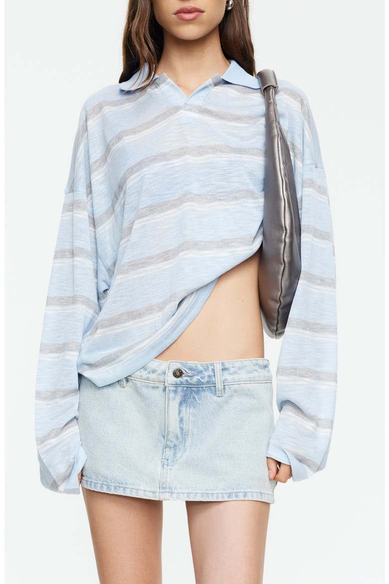 Rebels Stripe Long Sleeve Polo, Main, color, PERSIAN JEWEL