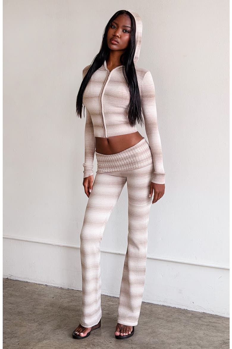 Marissa Hooded Sweater, Alternate, color, TAUPE OMBRE STRIPE