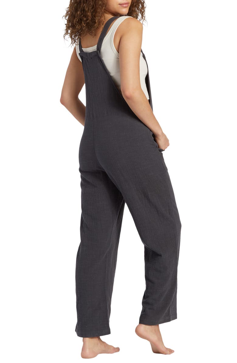 Billabong Pacific Time Cotton Gauze Jumpsuit, Alternate, color, Black Sands