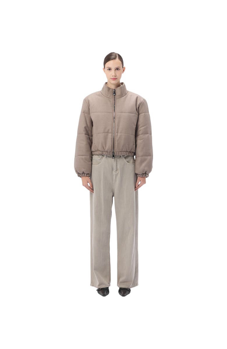 GOBI Mongolian Cashmere High-Neck Cashmere Jacket, Main, color, Taupe