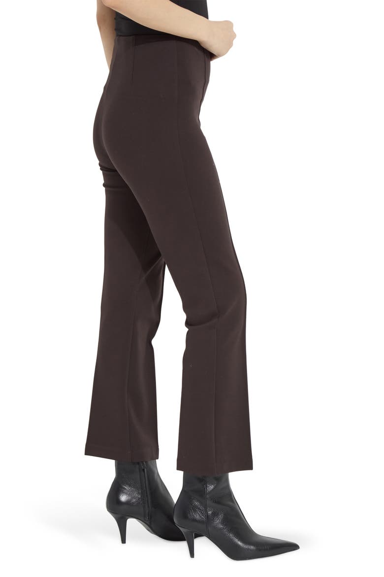 'Lyssentials Elysse Ankle Ponte Pants, Alternate, color, DOUBLE ESPRESSO