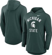 Nike Men's Nike Green Michigan State Spartans Classic Arch Tri-Blend Performance Long Sleeve Hoodie T-Shirt