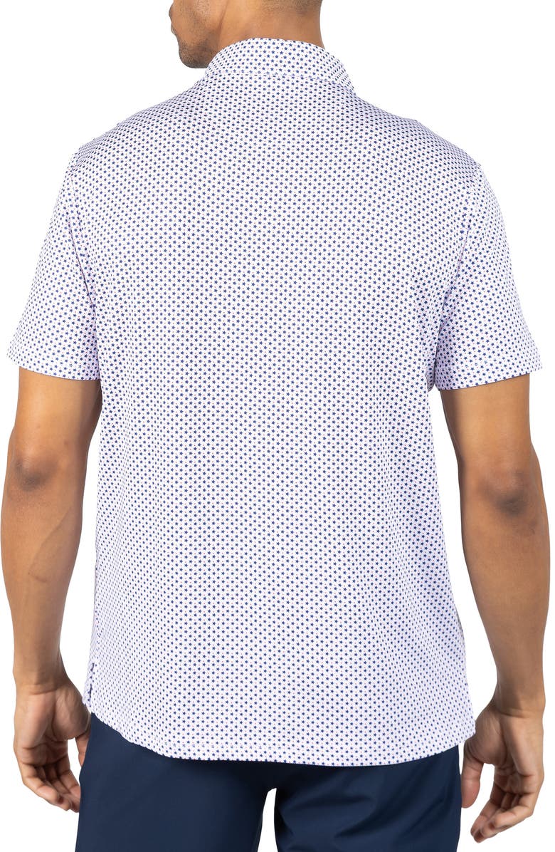 TailorByrd Stars Print Performance Polo, Alternate, color, White