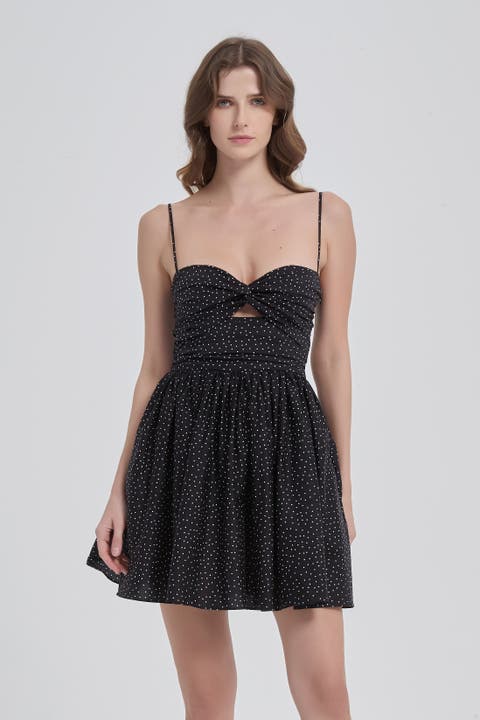 Reverie Twist Front Ruched Cotton Mini Dress