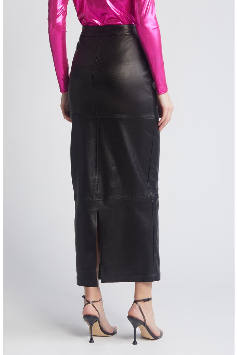 Iggy Metallic Maxi Skirt, Alternate, color, BLACK