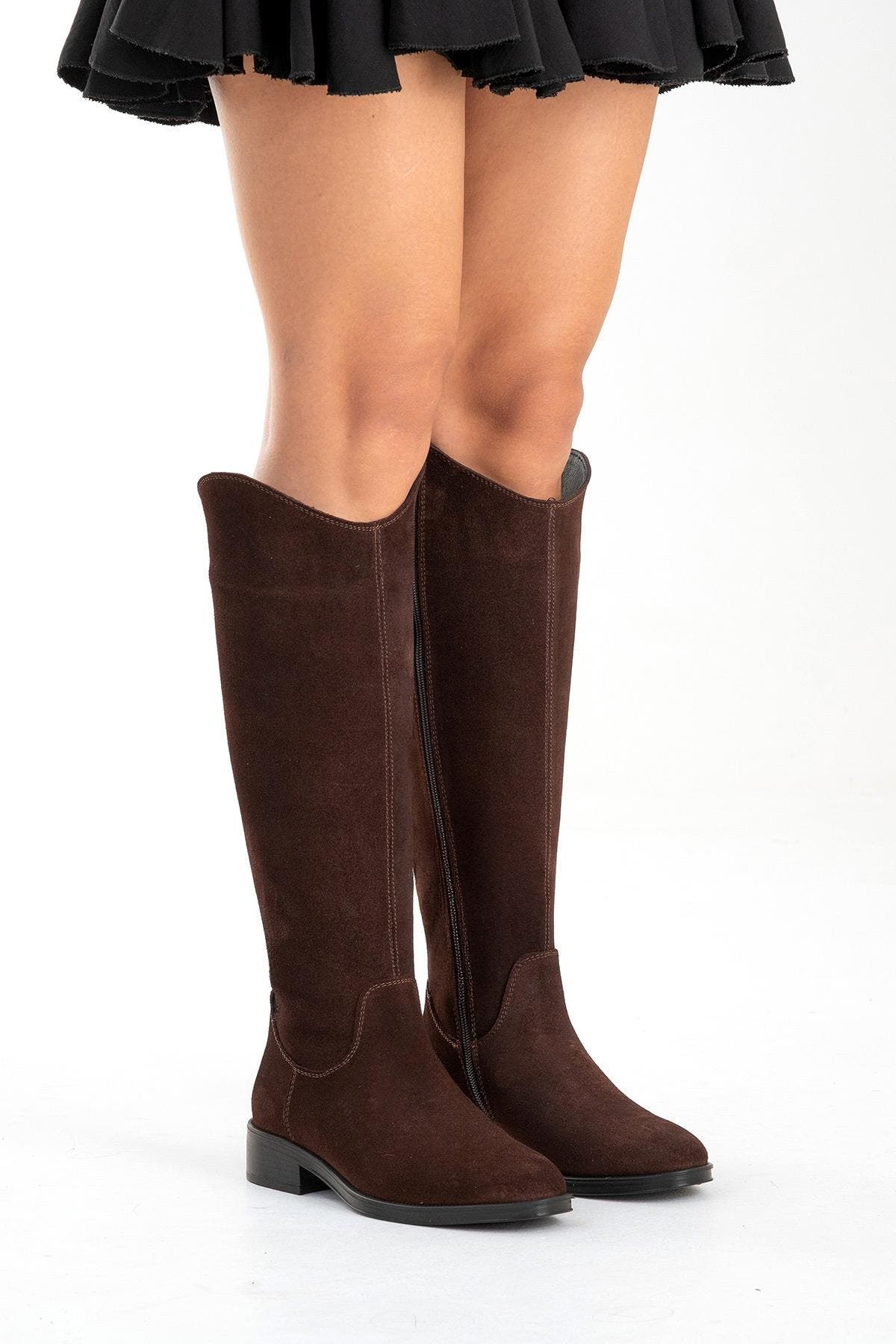 Forever & Always Shoes Ruiz Leather Knee High Boot, Alternate, color, Brown Suede