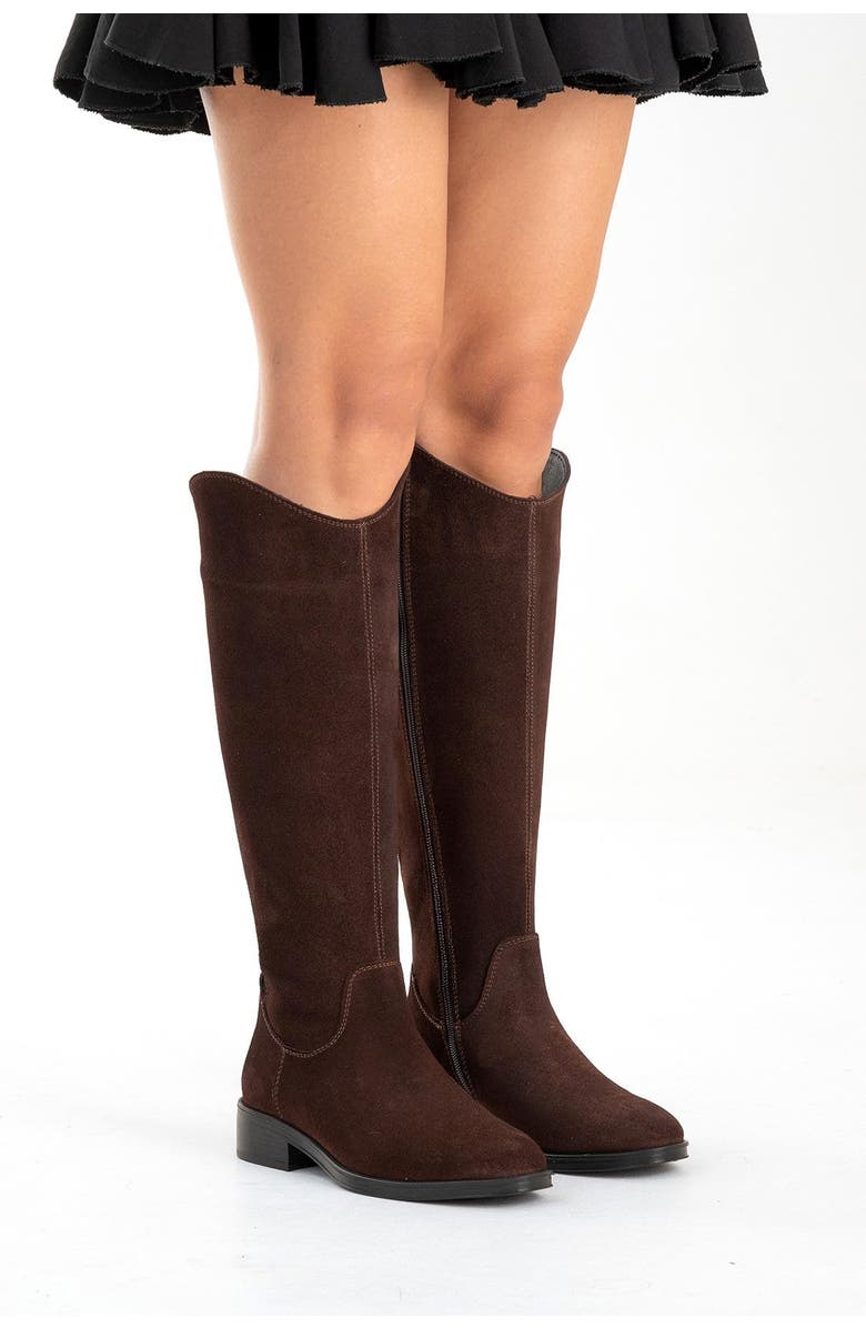 Forever & Always Shoes Ruiz Leather Knee High Boot, Alternate, color, Brown Suede
