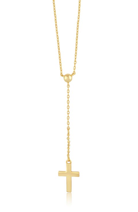 Cross Pendant Lariat Necklace