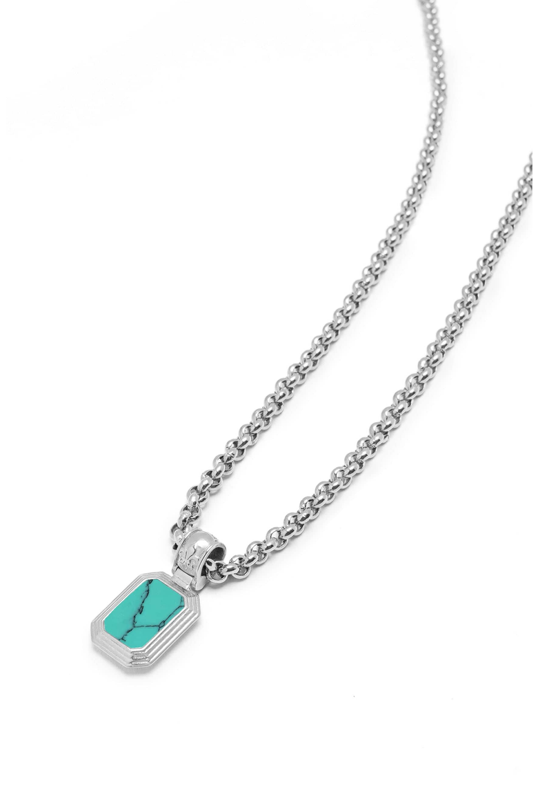 Sterling Silver Necklace with Two-in-One Turquoise and Black Onyx Pendant, Alternate, color, Turquoise / Black Onyx