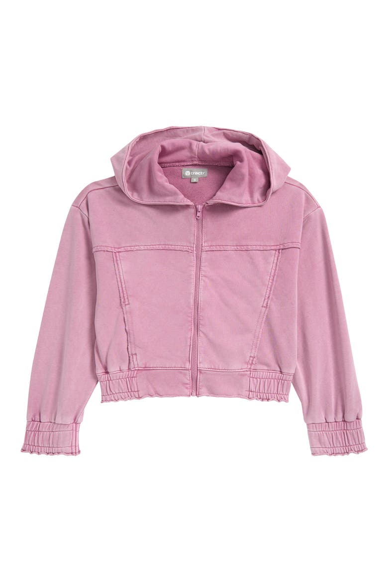 Kids' French Terry Zip-Up Hoodie, Main, color, ROSE PINK