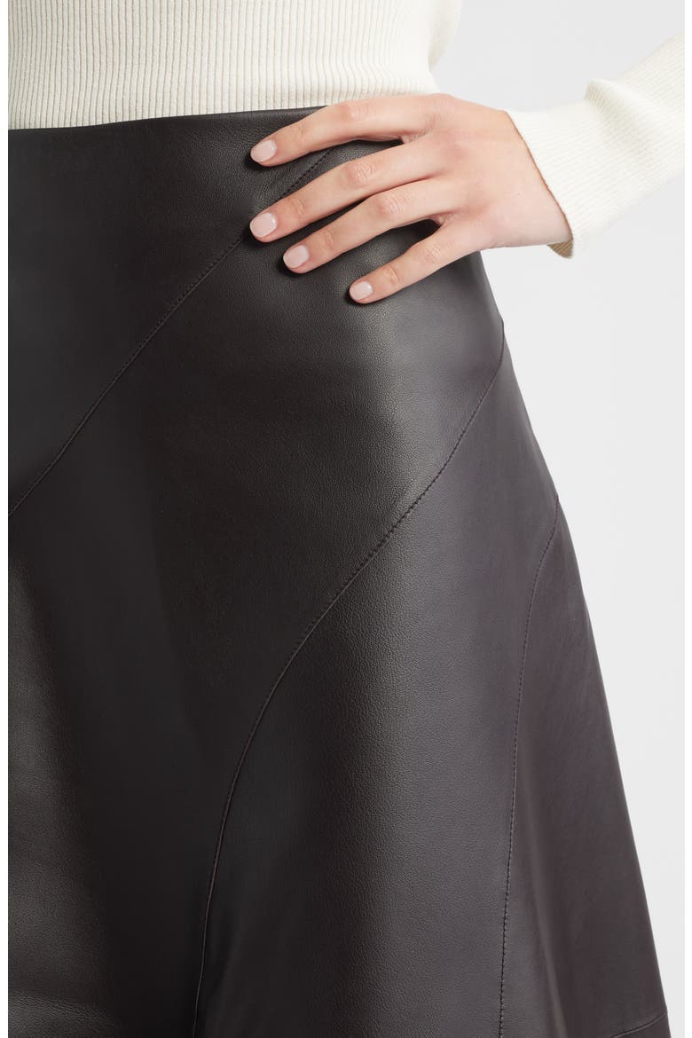 Sevani A-Line Leather Skirt, Alternate, color, DARK CARMINE