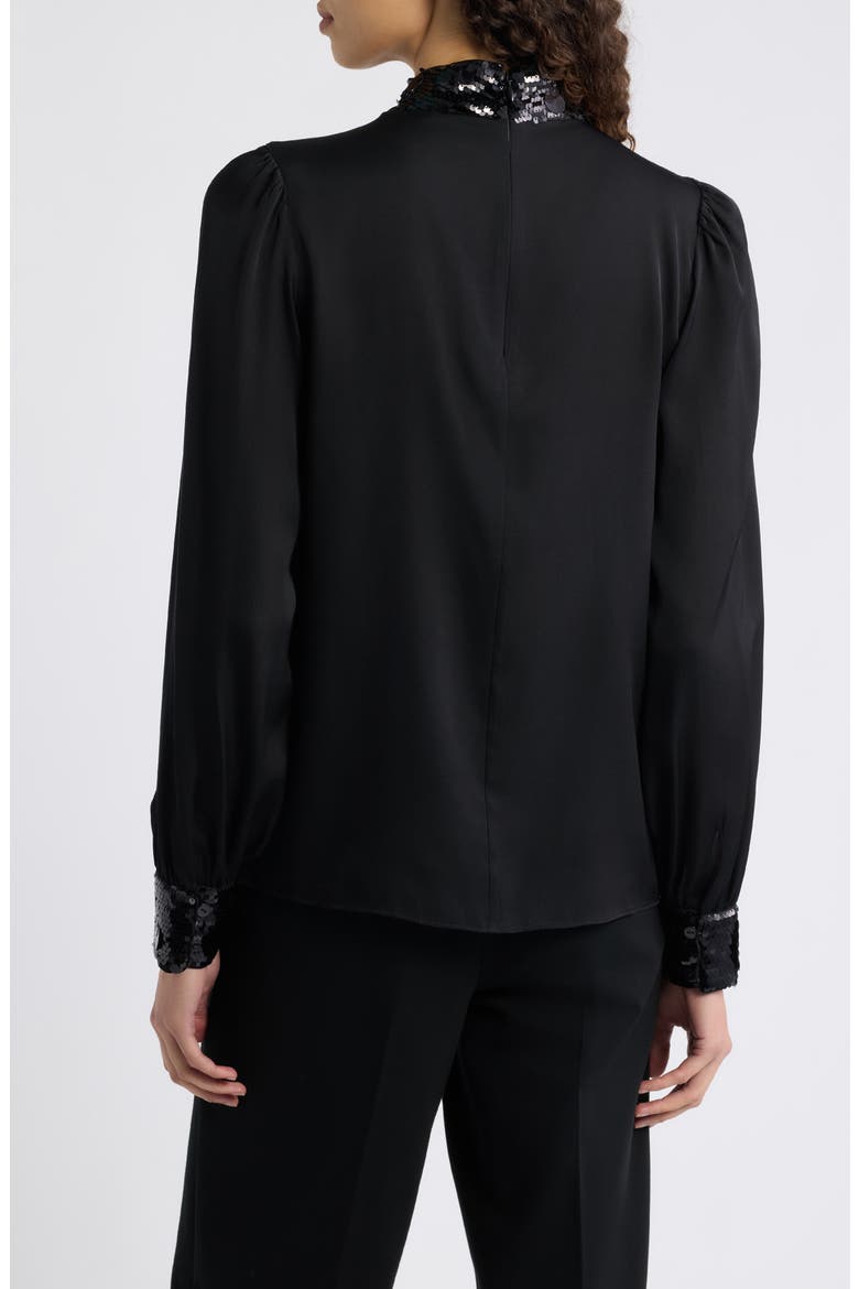 Amira Silk Stretch Top, Alternate, color, NOIR