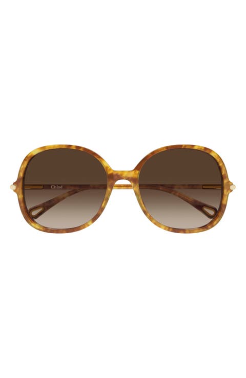 57mm Gradient Round Sunglasses
