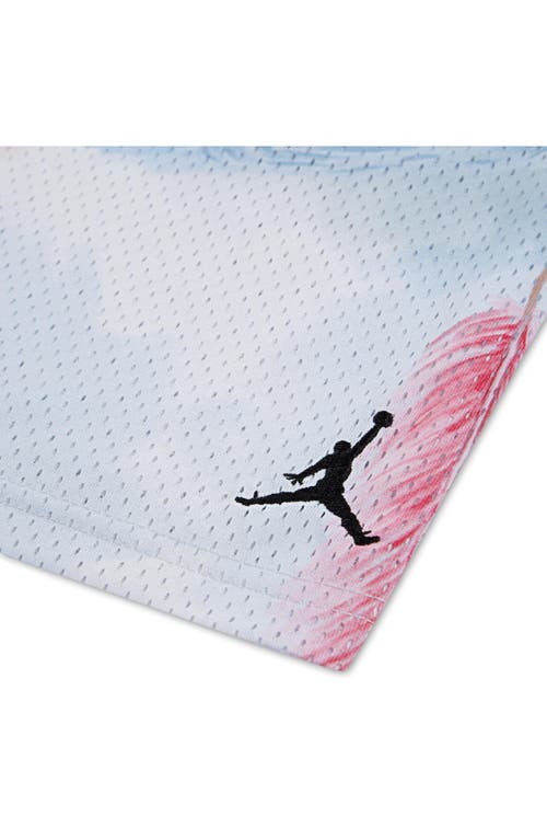 Jordan Kids' Dri-fit Flamingo Print Mesh Shorts In White