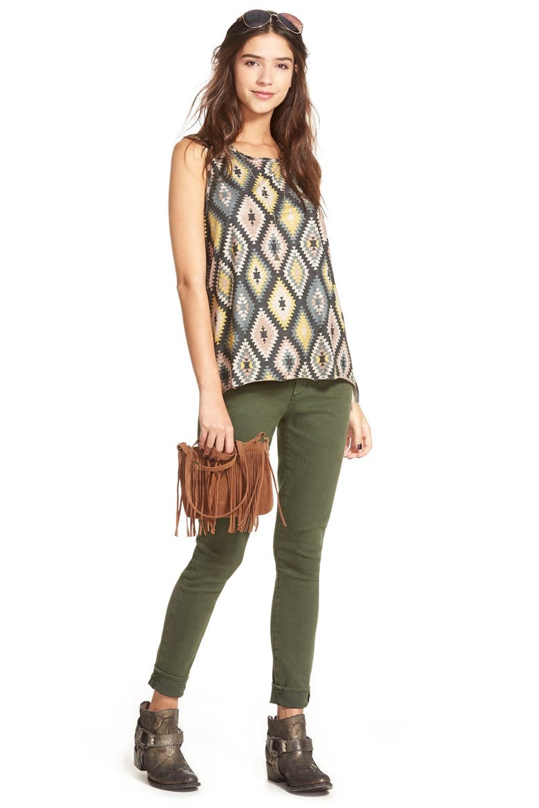 'Cindy' Overdye Skinny Jeans, Alternate, color, OLIVE
