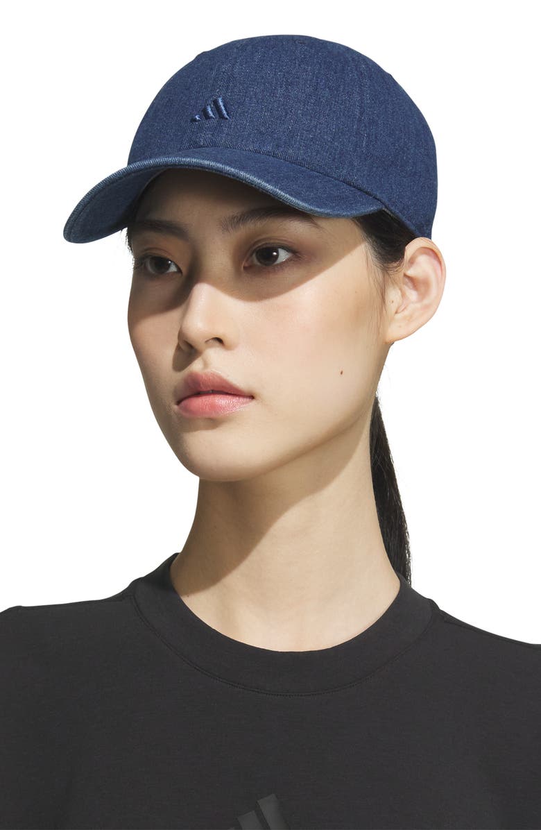 adidas Denim Baseball Cap, Alternate, color, Medium Blue Denim
