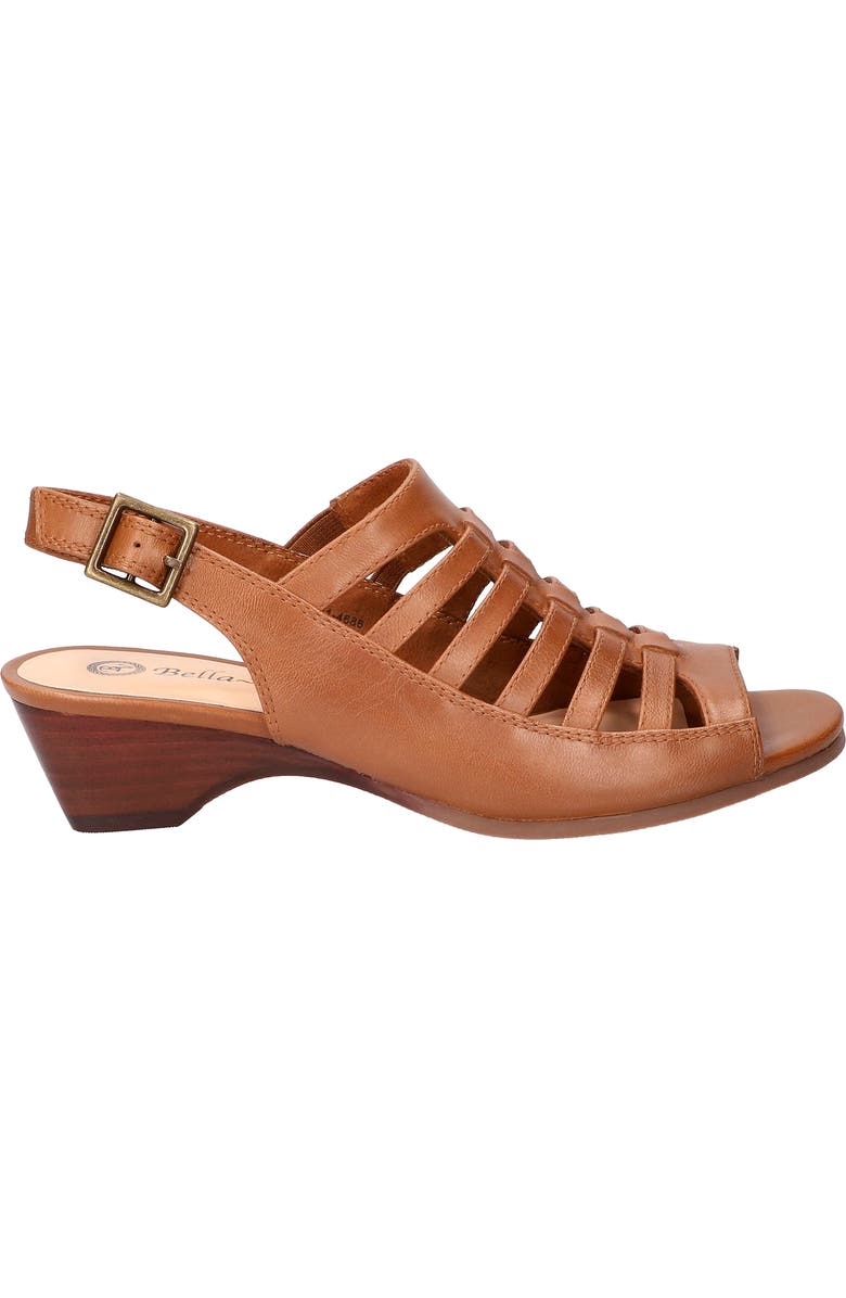 Bella Vita Yakira Strappy Wedge Sandal, Alternate, color, Camel Burnished Leather