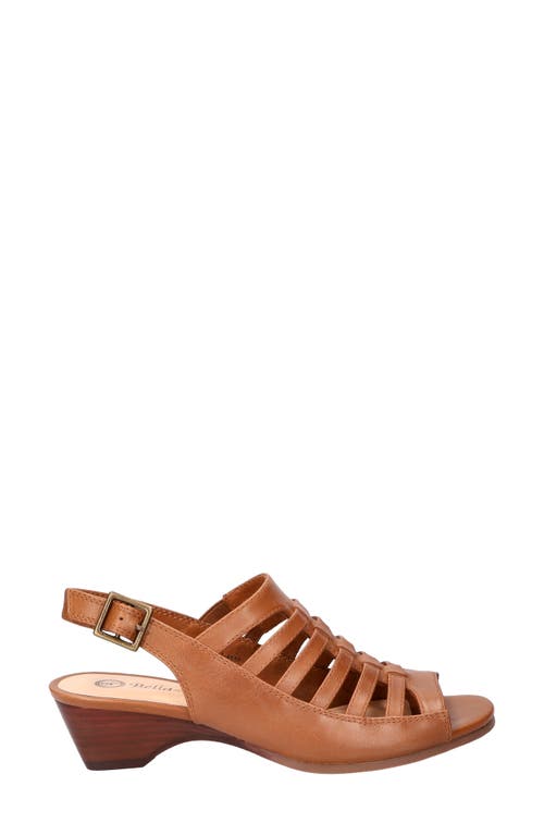 Bella Vita Yakira Strappy Wedge Sandal In Camel Burnished Leather
