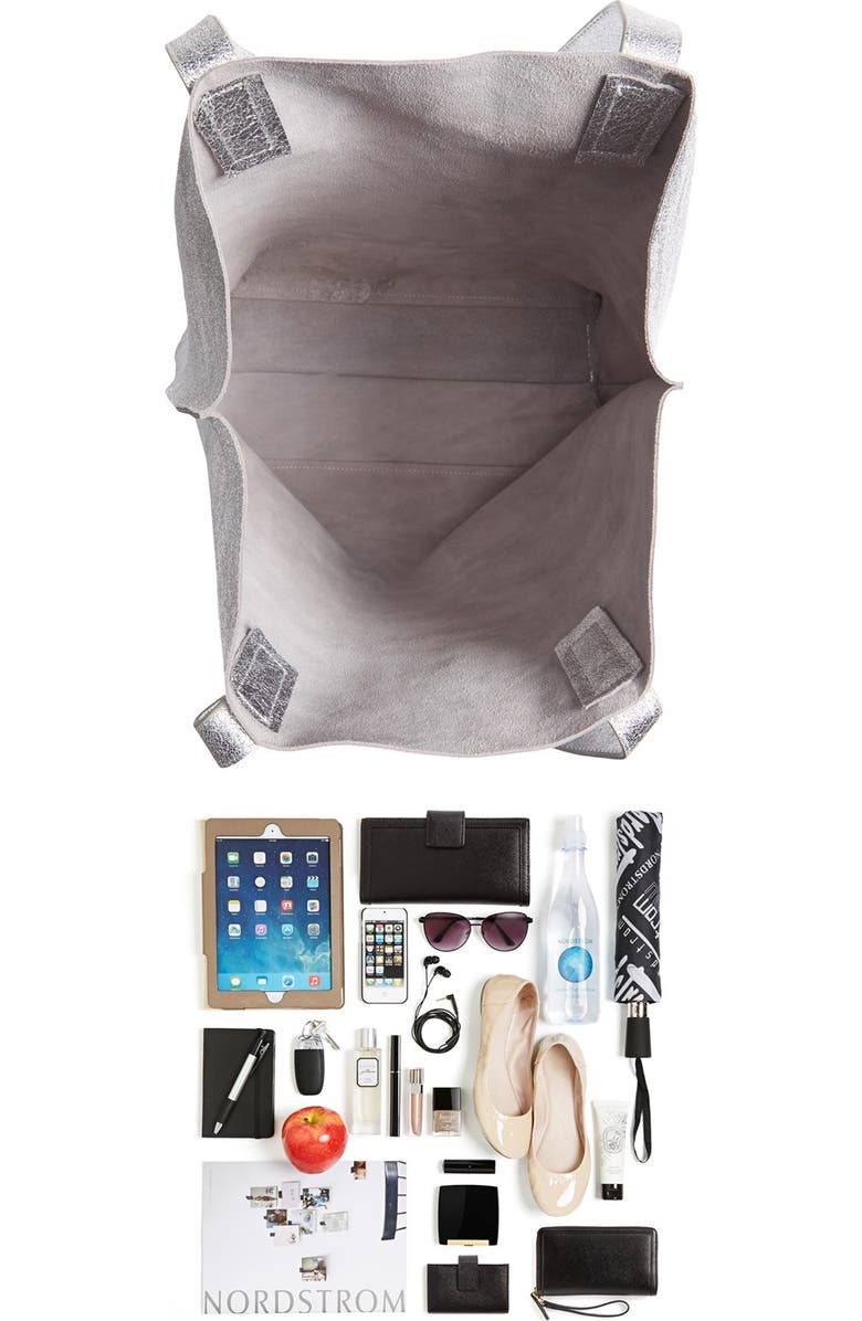 Street Level Metallic Leather Tote, Alternate, color,