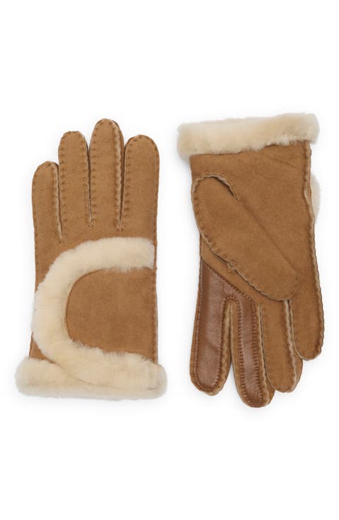 Sheepskin Genuine Shearling Trimmed Gloves