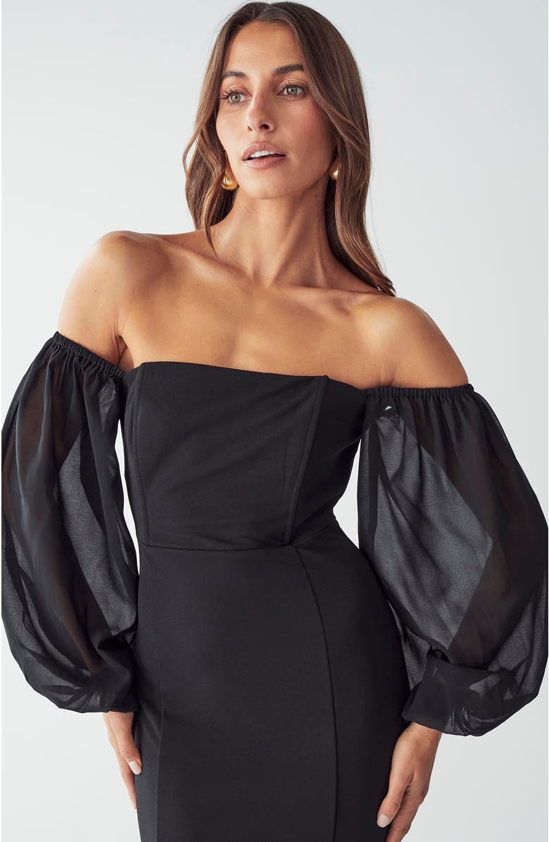 BWLDR Kyra Maxi Dress, Alternate, color, Black