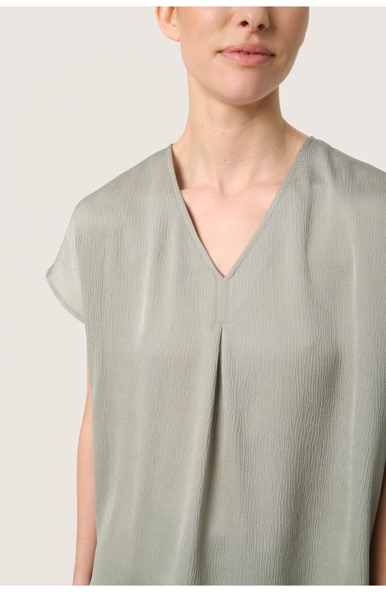 Soaked in Luxury SLoana V-Neck Short Sleeve Blouse, Alternate, color, Shadow