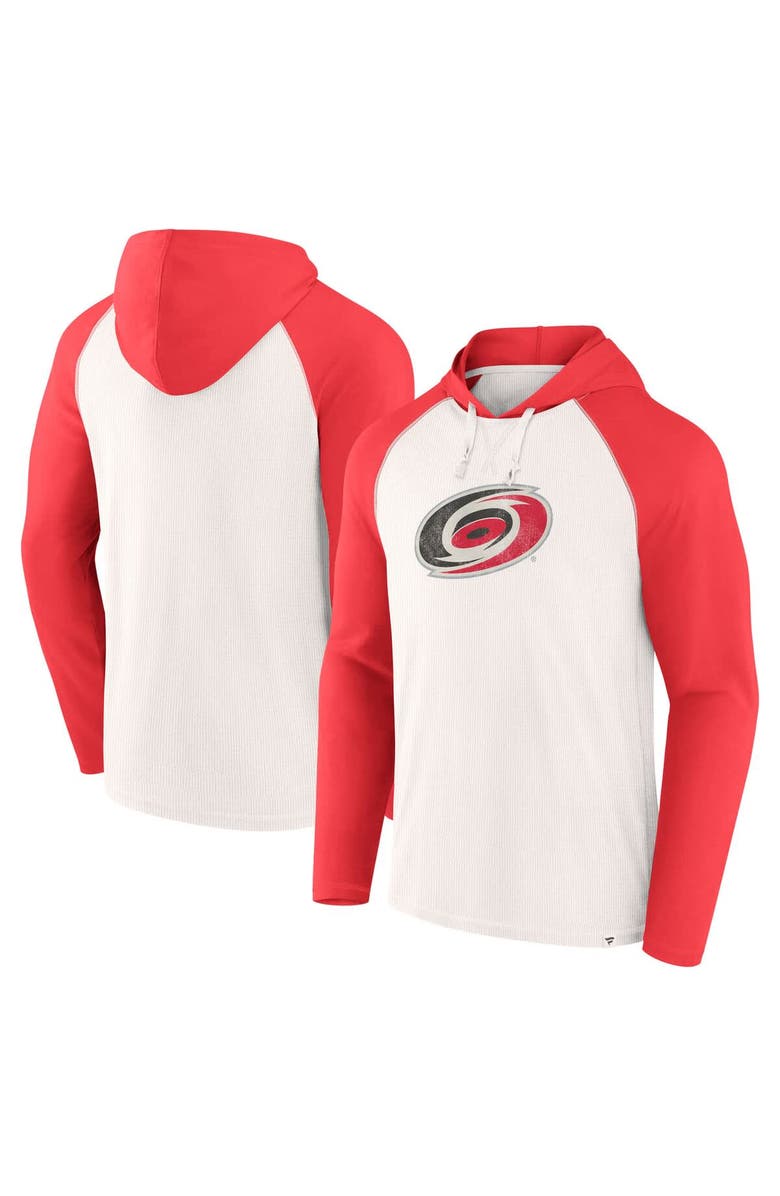 FANATICS Men's Fanatics White Carolina Hurricanes Vintage Winger Pullover Hoodie, Main, color, 