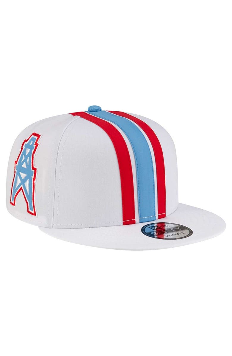 New Era Men's New Era White Tennessee Titans Oilers Throwback Helmet 9FIFTY Snapback Hat, Alternate, color, 