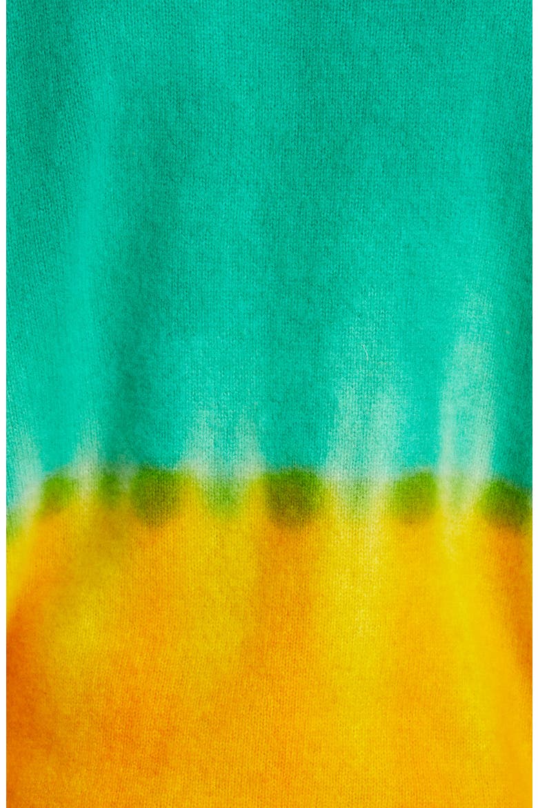 Dip Tie Dye Cashmere Sweater, Alternate, color, WHITE/ TURQUOISE/ YELLOW