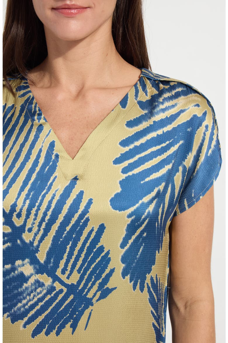 Catriona Tulip Sleeve Hammered Satin Top, Alternate, color, SICILIAN PALM