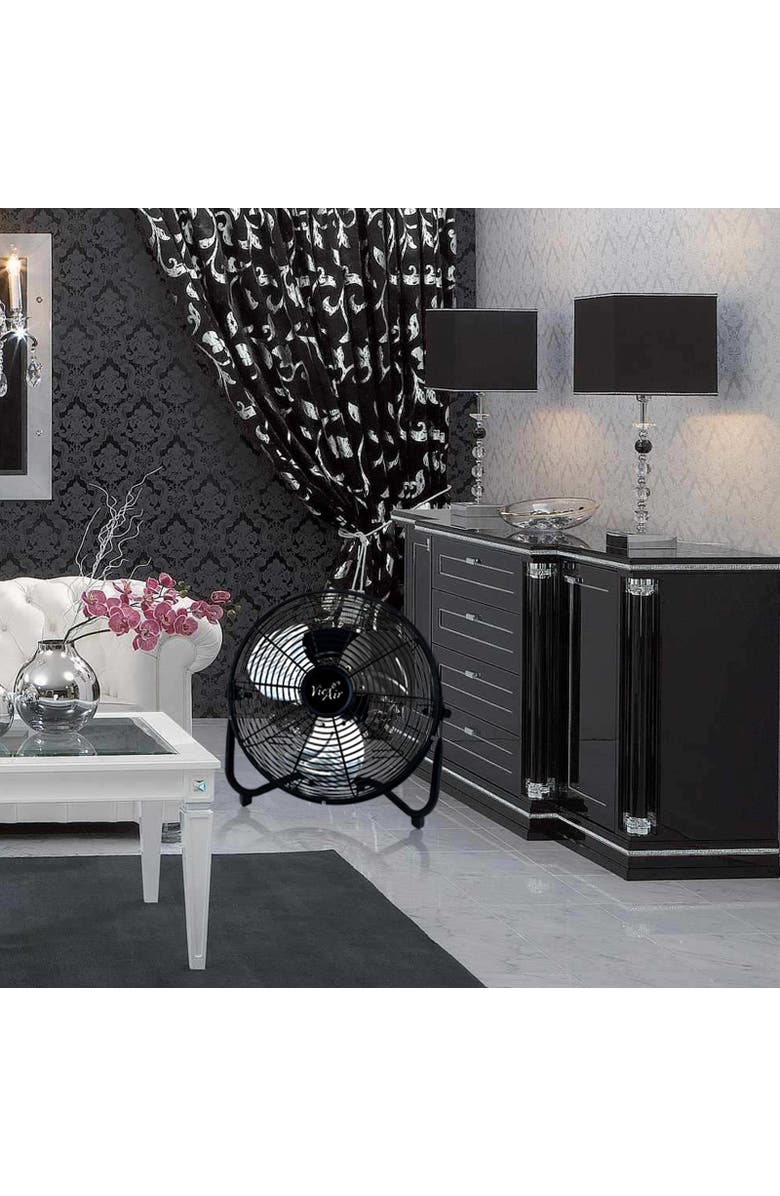 Vie Air 20 Inch Industrial Tilting High Velocity 3 Speed Metal Floor Fan, Alternate, color, Black