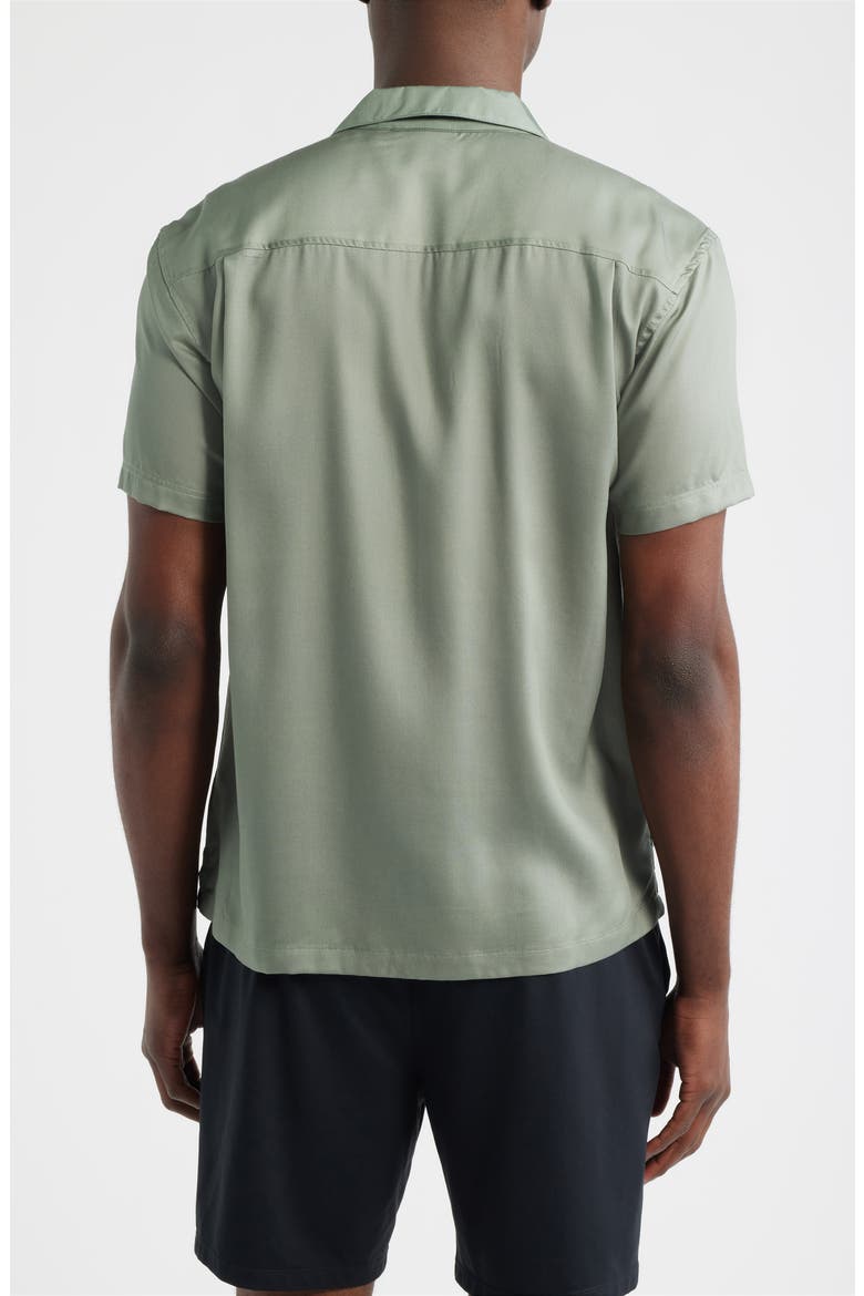 Oasis Palms Print Camp Shirt, Alternate, color, OLIVE