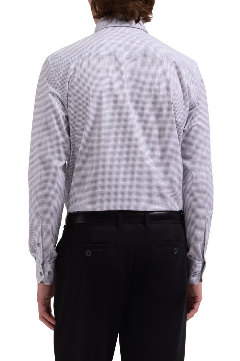 Devon OoohCotton® Optical Grid Print Button-Up Shirt, Alternate, color, PLATINUM