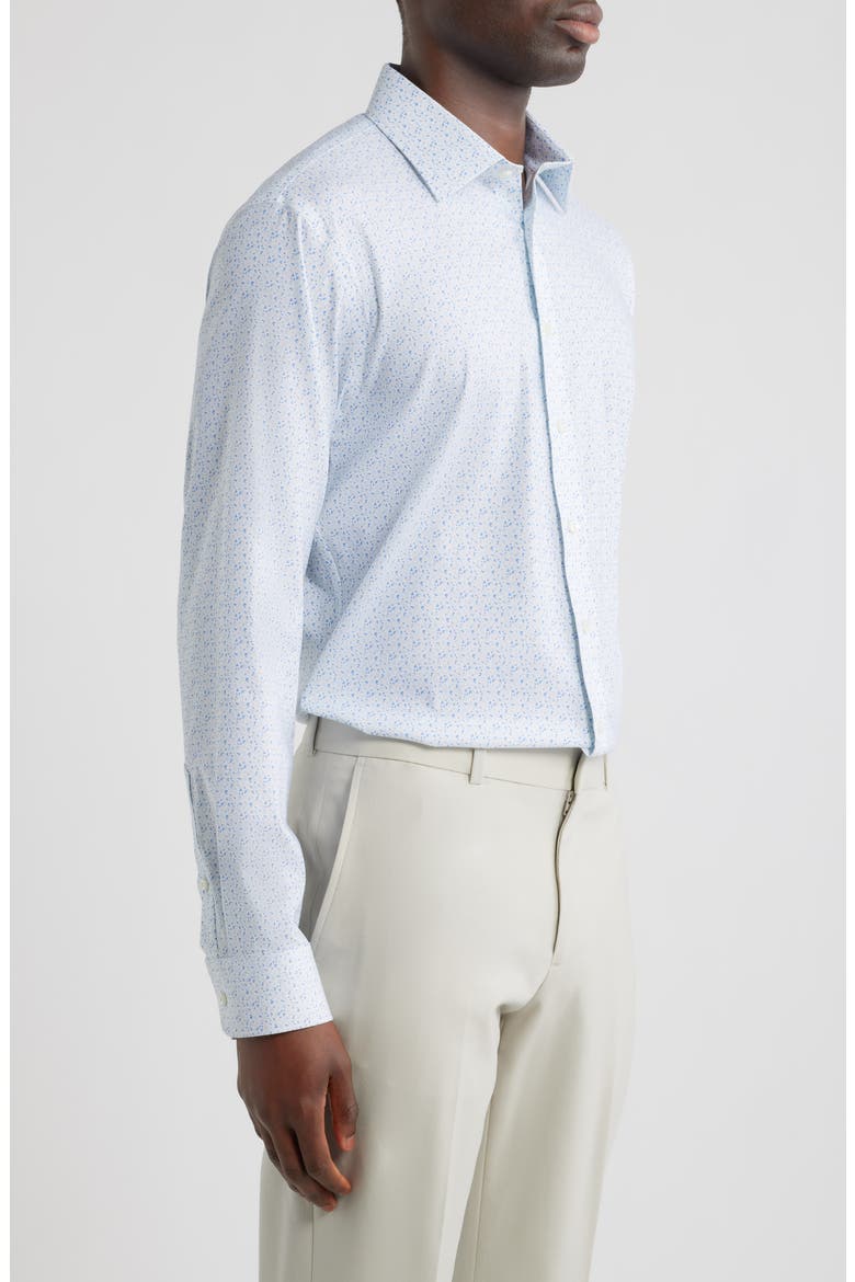 Trim Fit Floral Premium Performance Twill Dress Shirt, Alternate, color, BLUE ASHLAND PAT
