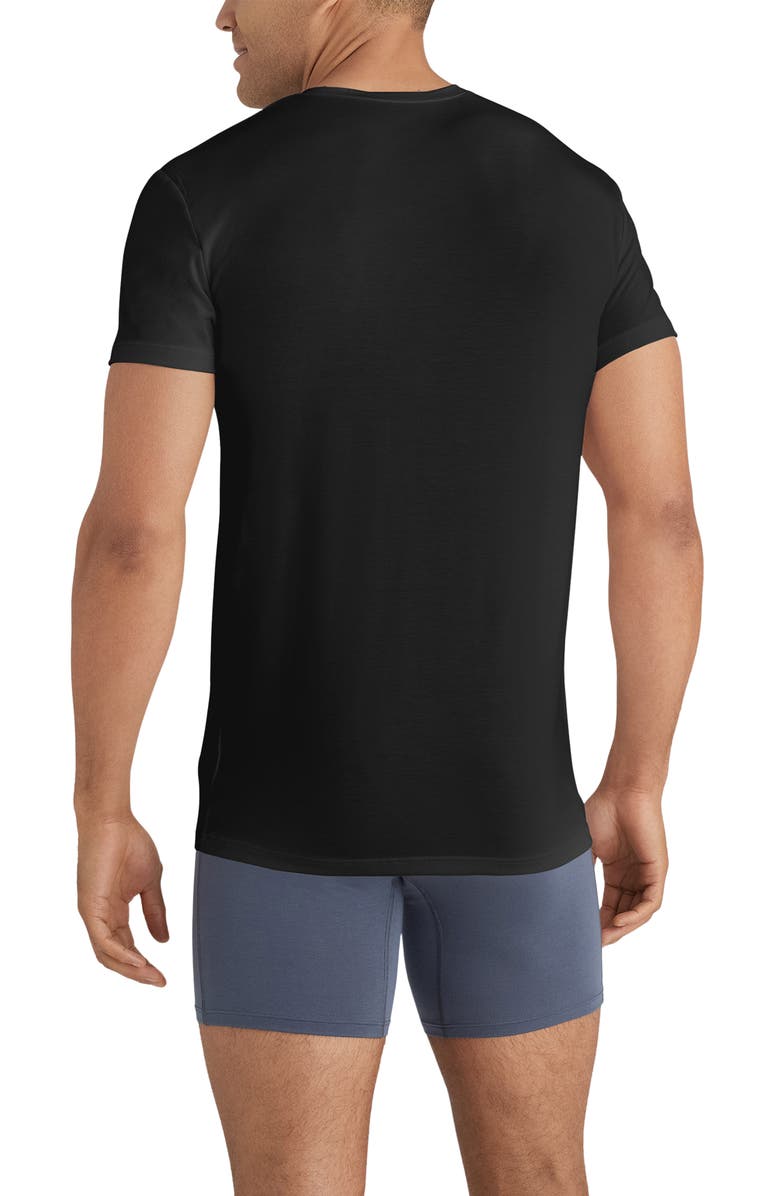 Tommy John 3-Pack Second Skin Stay Tucked V-Neck Undershirts, Alternate, color, Black White Dress Blues