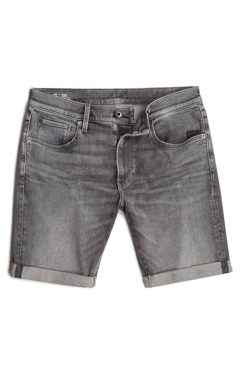 G-STAR 3301 Slim Denim Shorts, Alternate, color,