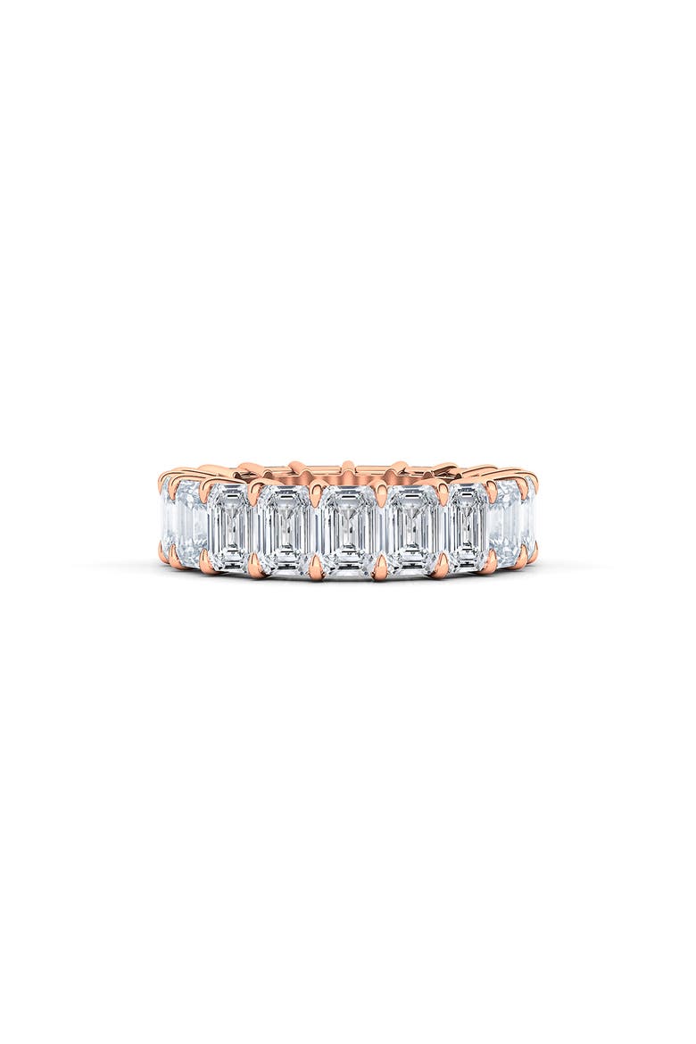Emerald Cut Lab Created Diamond 18K Gold Eternity Band, Alternate, color, ROSE GOLD