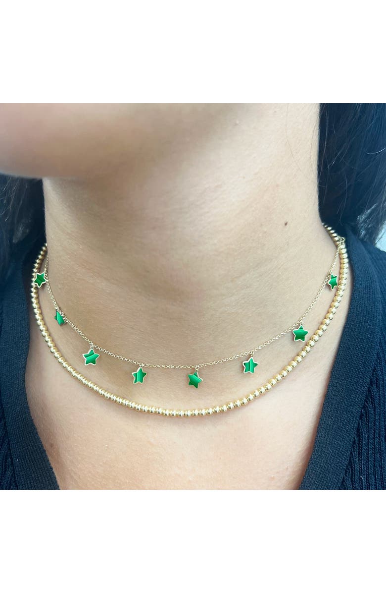 The Lovery Fine Jewelry Malachite Star Dangle Necklace, Alternate, color, Malachite