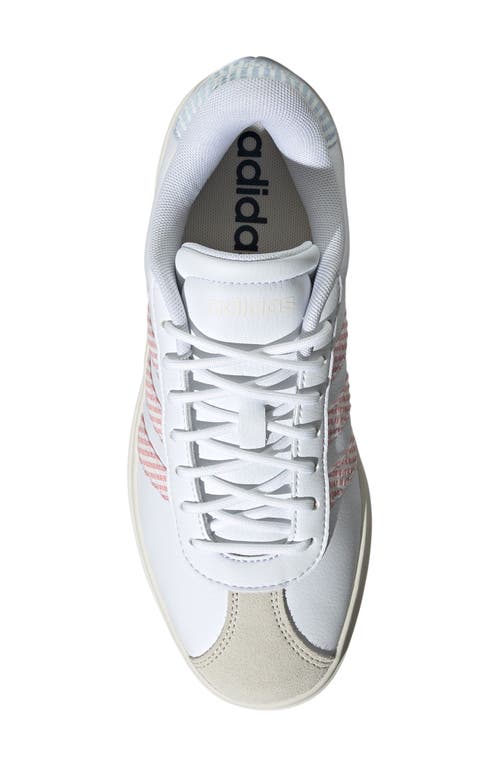 Adidas Originals Adidas Vl Court Bold Platform Sneaker In White/preloved Scarlet/blue