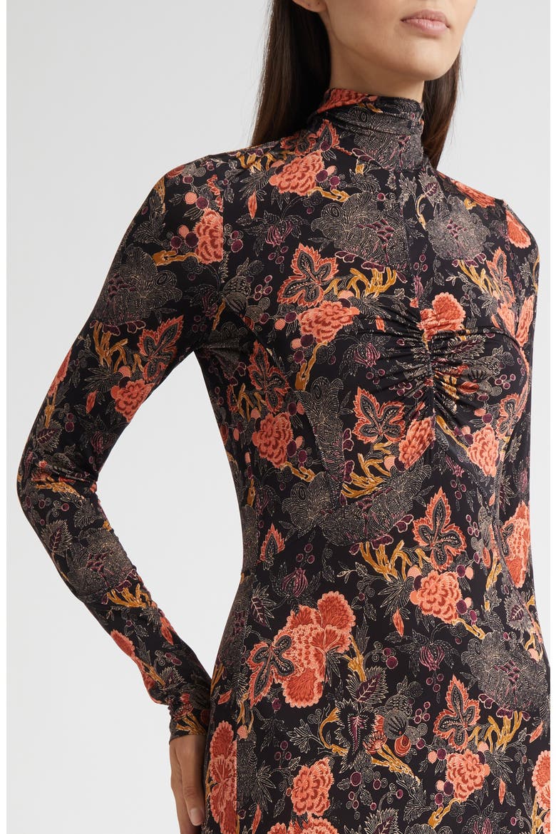 Koa Allover Print Long Sleeve Jersey Dress, Alternate, color, NIGHT LILY
