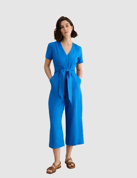 Evie V-Neck Cropped Jumpsuit