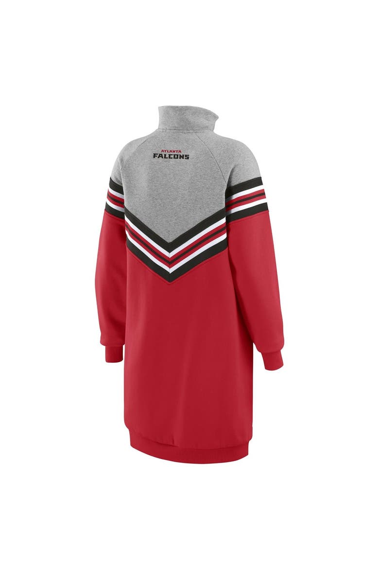 Women's WEAR by Erin Andrews  Red/Heather Gray Atlanta Falcons Chevron Stripe Dress, Alternate, color, Red