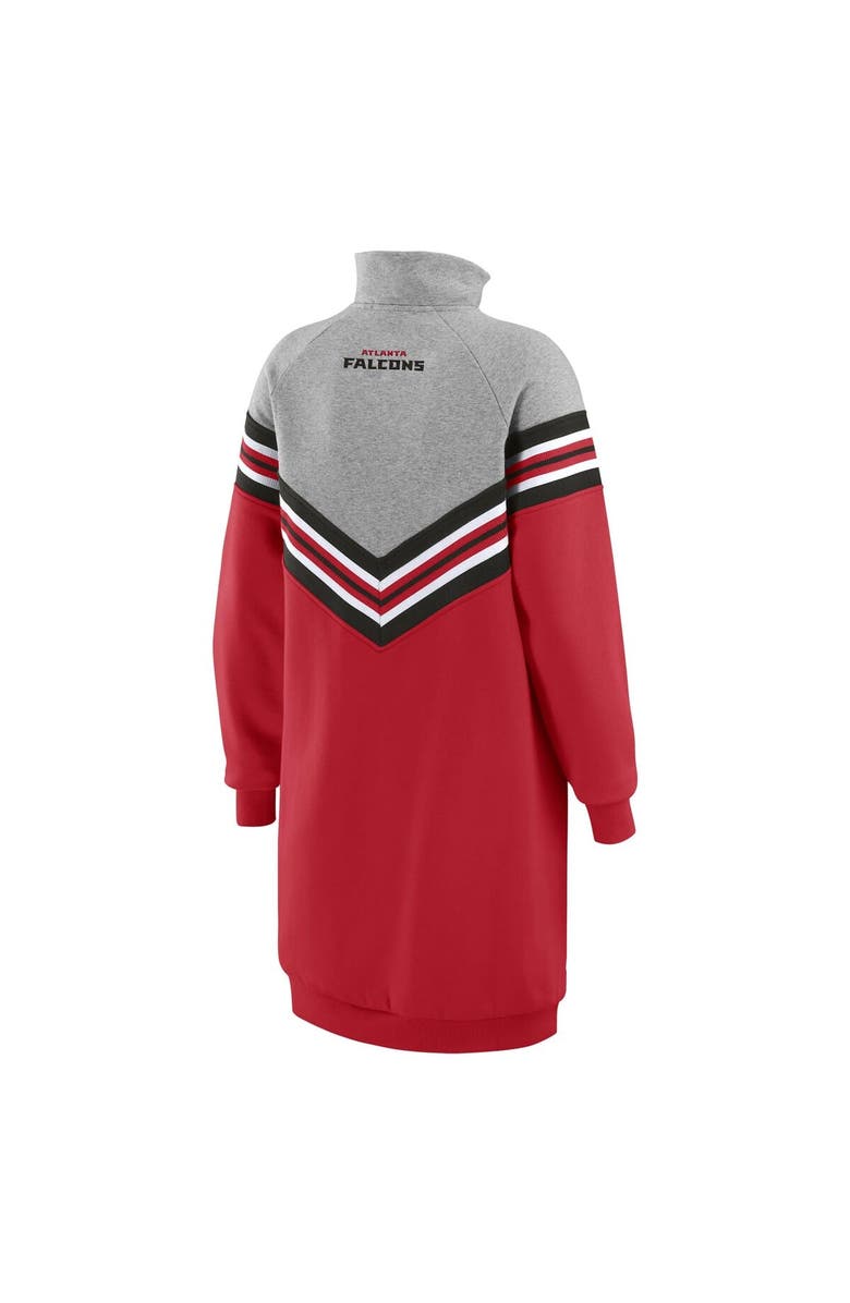 WEAR by Erin Andrews Women's WEAR by Erin Andrews  Red/Heather Gray Atlanta Falcons Chevron Stripe Dress, Alternate, color, Red