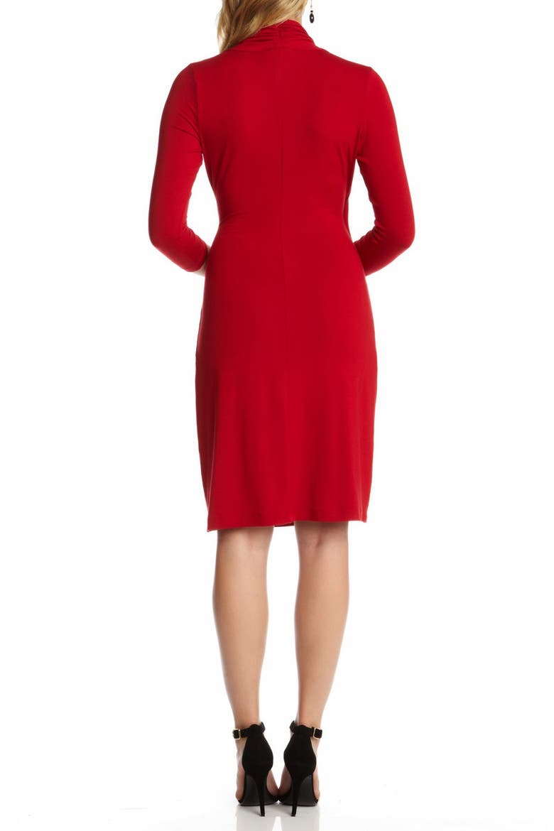 Cascade Faux Wrap Dress, Alternate, color, RED