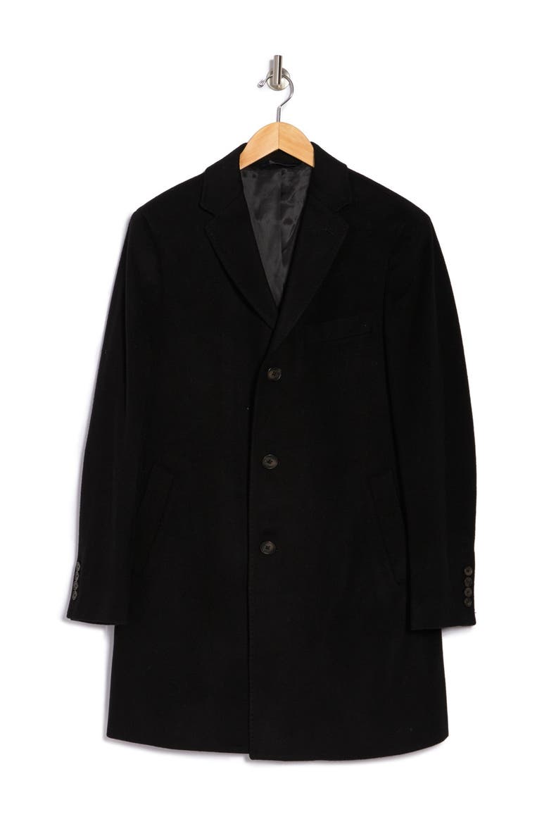 Notch Lapel Top Coat, Alternate, color, BLACK